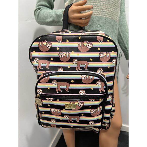 Betsey Johnson Backpack Sloth Bag Book Bag Faux Leather With Pouch main image 9